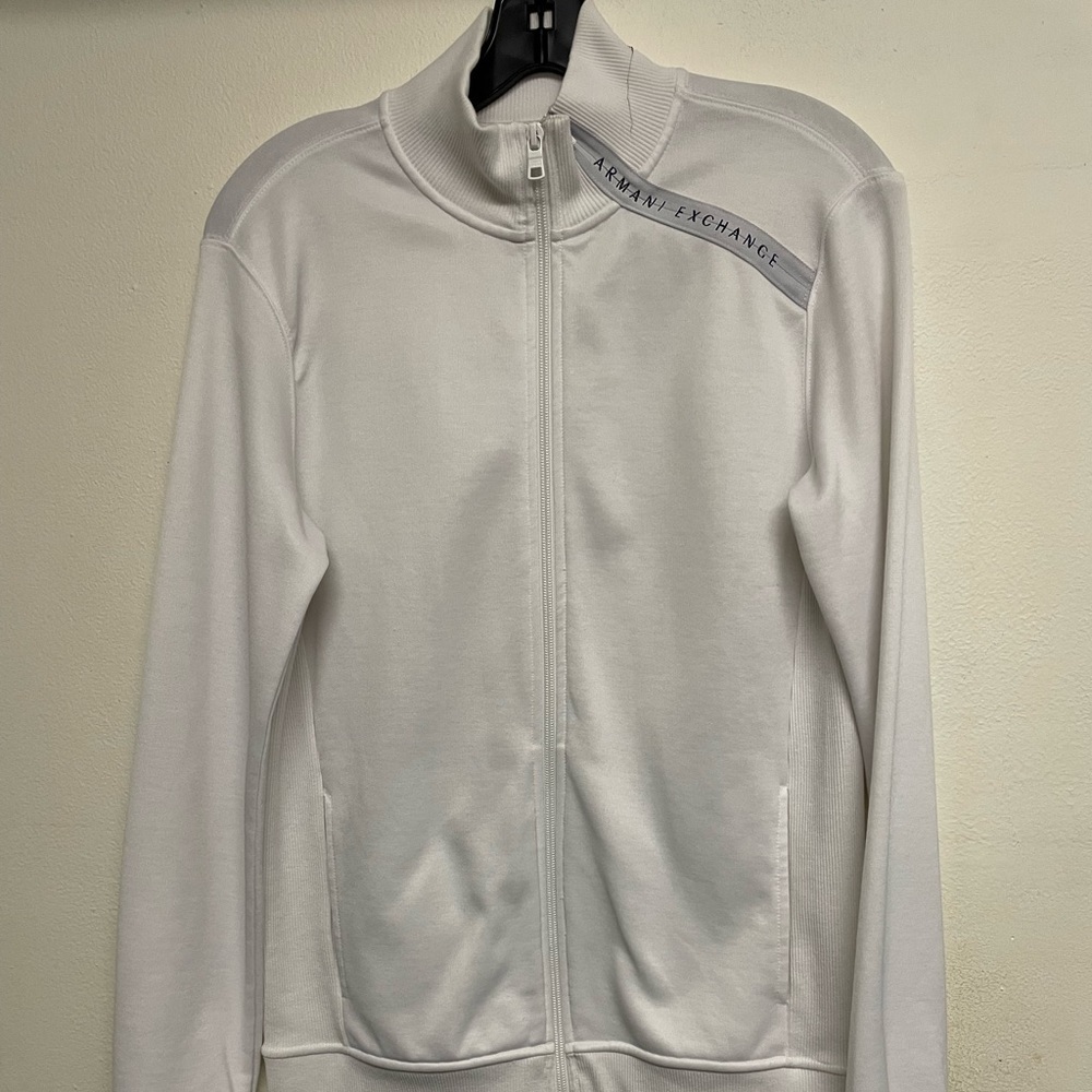 Armani Exchange White Fully Zip unisex Jacket